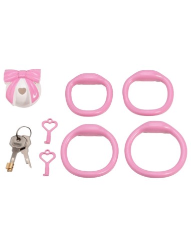 Cage Bowis 5 x 3 cm Blanche - Anneaux roses