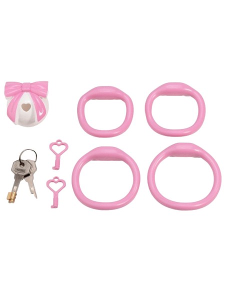 Cage Bowis 5 x 3 cm Blanche - Anneaux roses
