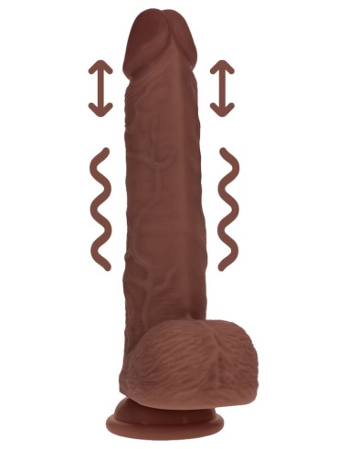 Gode vibrant va-et-vient Demetrio marron 16 x 4.3cm