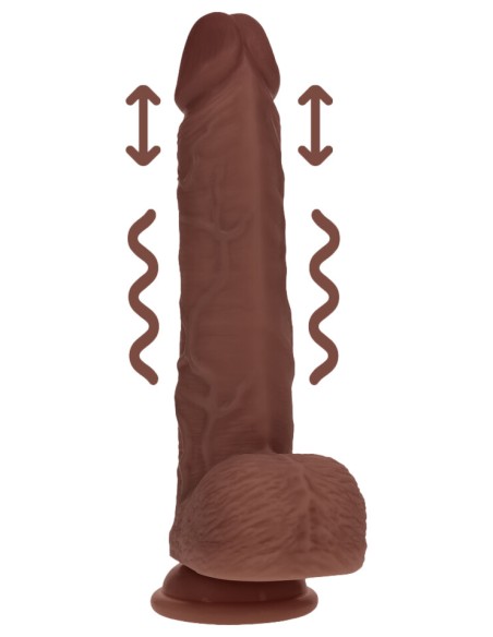 Gode vibrant va-et-vient Demetrio marron 16 x 4.3cm