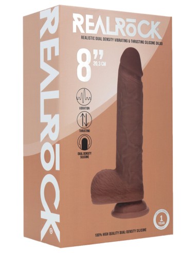 Gode vibrant va-et-vient Demetrio marron 16 x 4.3cm