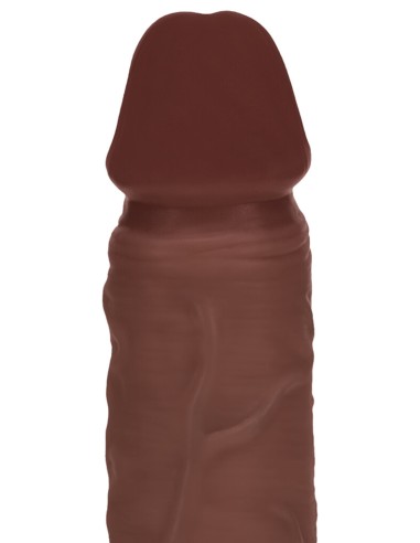 Gode vibrant va-et-vient Demetrio marron 16 x 4.3cm