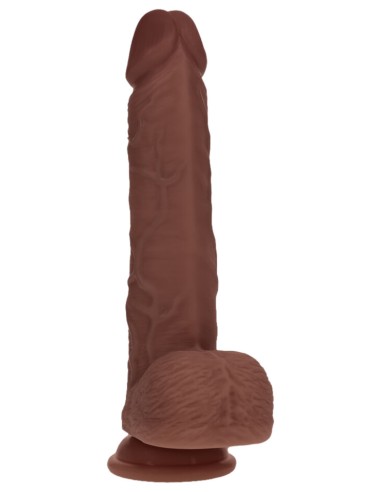 Gode vibrant va-et-vient Demetrio marron 16 x 4.3cm