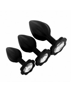 Set de 3 Plugs Pearcrossed Noir-transparent