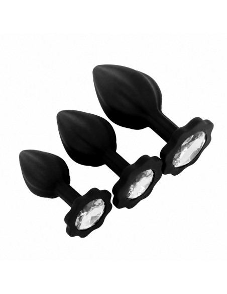 Set de 3 Plugs Pearcrossed Noir-transparent