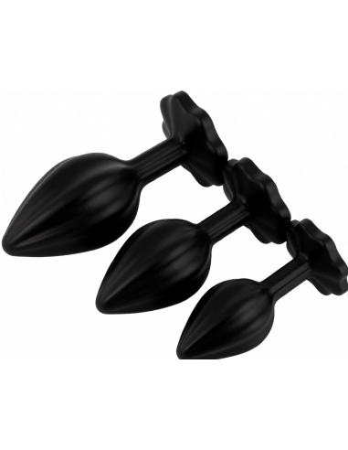 Set de 3 Plugs Pearcrossed Noir-transparent