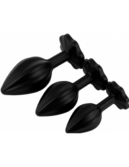 Set de 3 Plugs Pearcrossed Noir-transparent