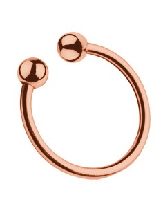 Anneau de gland 2 Boules Open Ball 8mm Rose cuivré