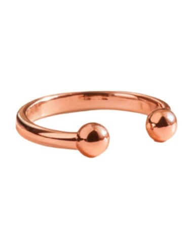 Anneau de gland 2 Boules Open Ball 8mm Rose cuivré