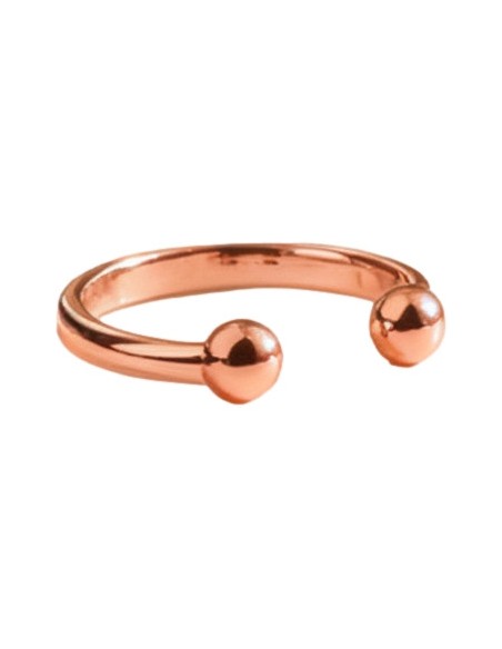 Anneau de gland 2 Boules Open Ball 8mm Rose cuivré