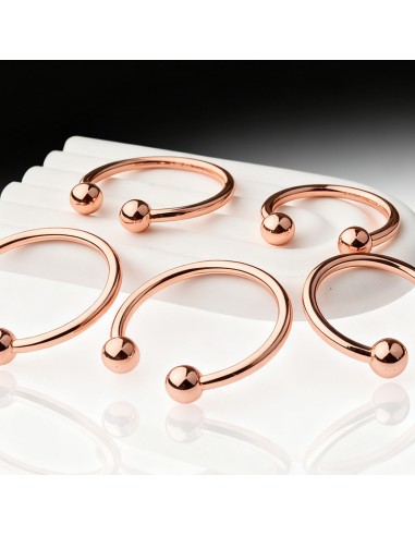Anneau de gland 2 Boules Open Ball 8mm Rose cuivré