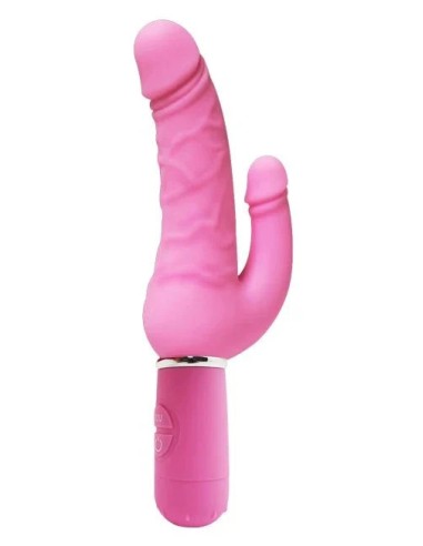 Gode poignée vibrant Dobledick 11 x 3.4cm Rose