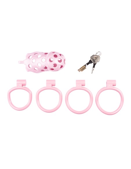 Cage de chasteté Dotty XL 10 x 4cm Rose