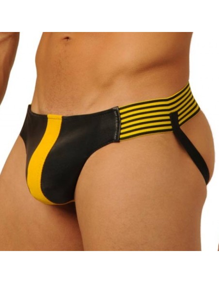 Jockstrap Fist Leather Jaune