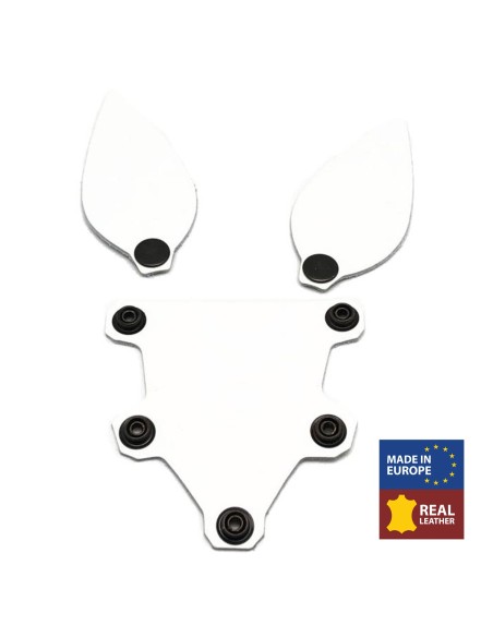 PUPPY SET OREILLES ET LANGUE EN CUIR BLANC