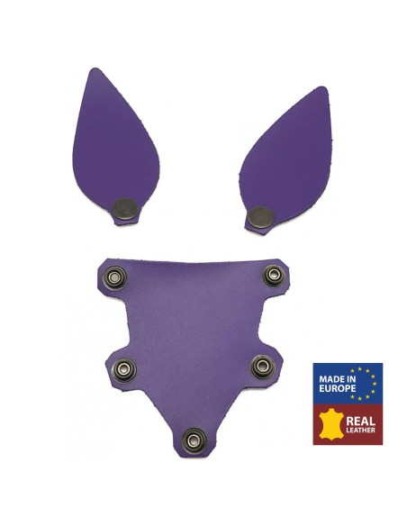 PUPPY SET OREILLES ET LANGUE EN CUIR VIOLET