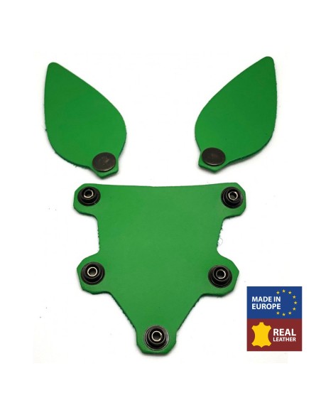 PUPPY SET OREILLES ET LANGUE EN CUIR VERT