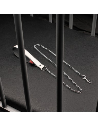 Laisse avec Poignée en cuir 1m Blanc