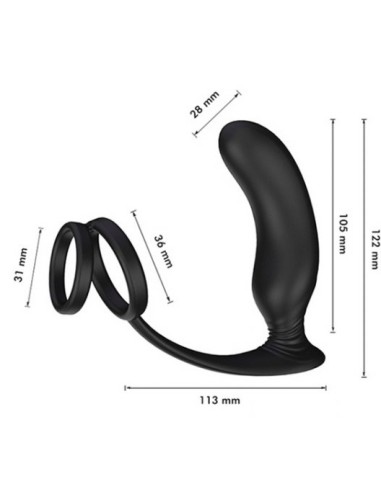 Plug vibrant et cockring Lanco 11 x 3.2 cm