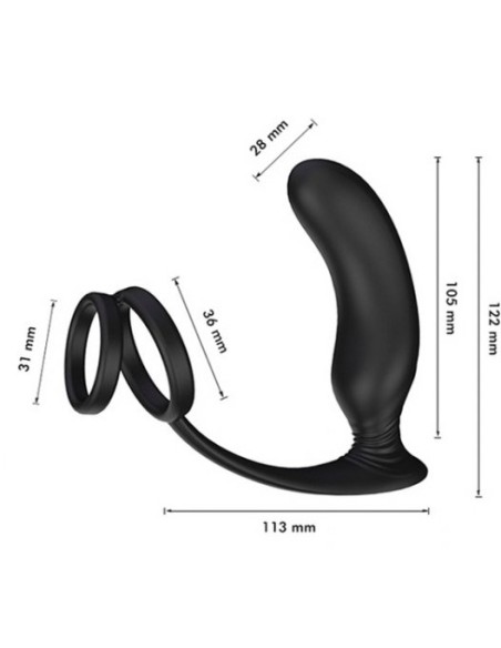 Plug vibrant et cockring Lanco 11 x 3.2 cm