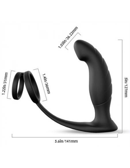 Plug vibrant avec Cockring Wandering 11 x 3 cm