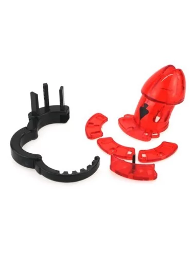 Cage de chasteté ajustable 10 x 3.5cm Rouge