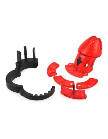 Cage de chasteté ajustable 10 x 3.5cm Rouge