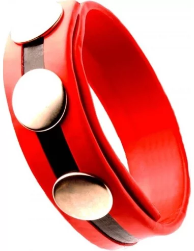 Cockring Rubber 3 snaps Rouge
