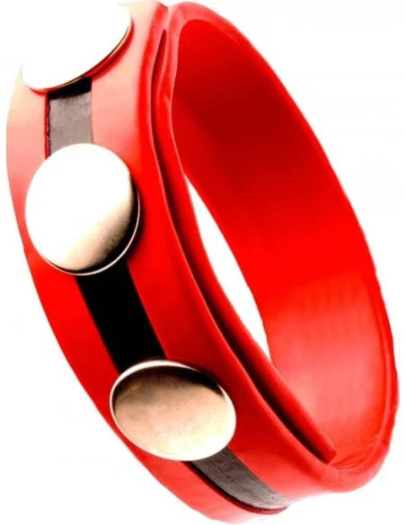 Cockring Rubber 3 snaps Rouge