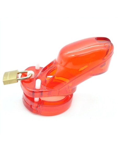 Cage de chasteté locky 8 x 3.3 cm Rouge - Cages de Chasteté - 2