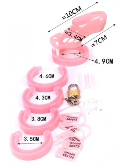 Cage de chasteté Locky 8 x 3.3 cm Rose