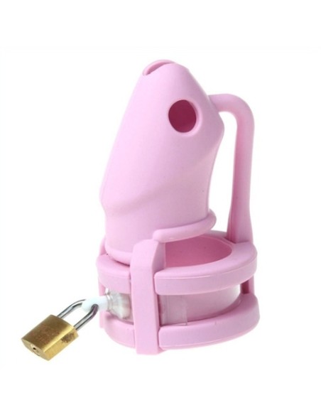Cage de chasteté silicone Birdlocked 11 x 3.2 cm Rose