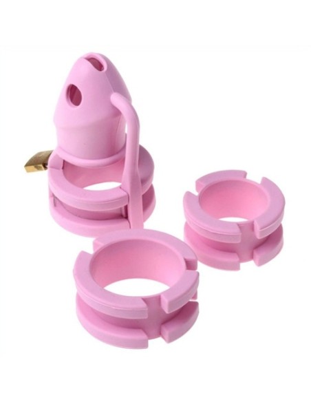 Cage de chasteté silicone Birdlocked 11 x 3.2 cm Rose