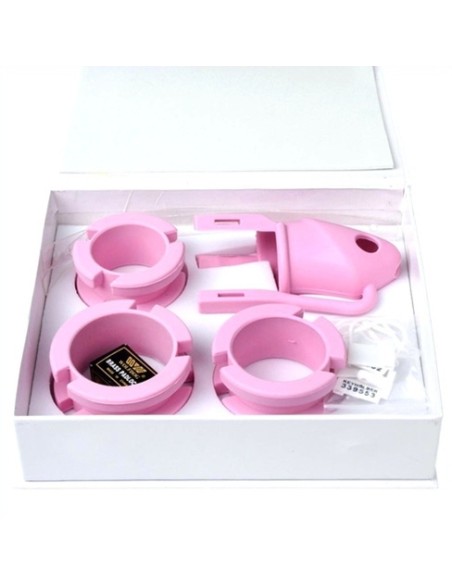 Cage de chasteté silicone Birdlocked 11 x 3.2 cm Rose