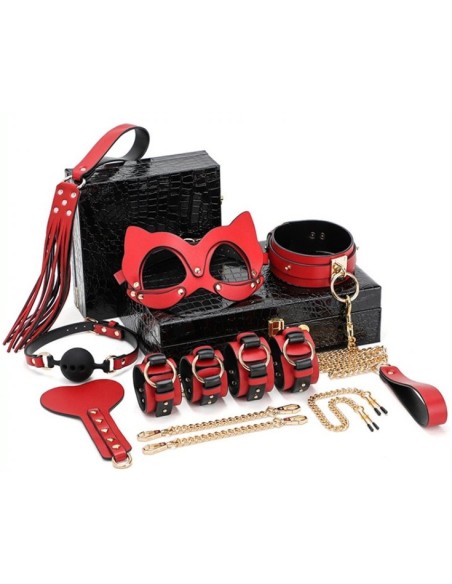 Coffret BDSM Luxury Noir-Rouge 8 Pièces Coffret BDSM Luxury Noir-Rouge 8 Pièces
