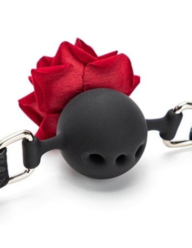 Baillon Boule avec Rose Bud Gag Rouge