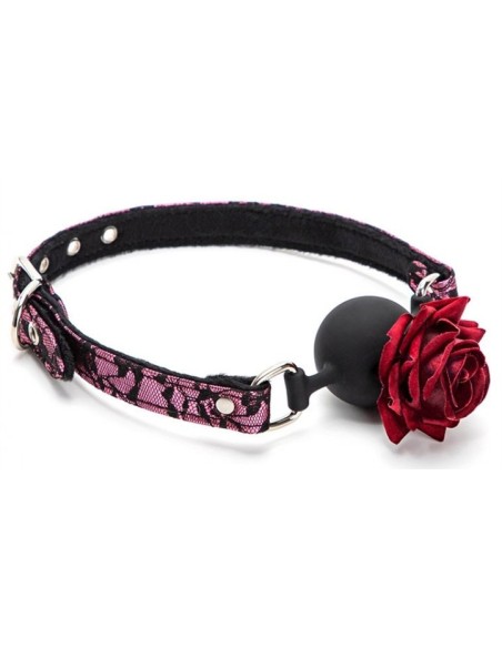 Baillon Boule avec Rose Bud Gag Rose
