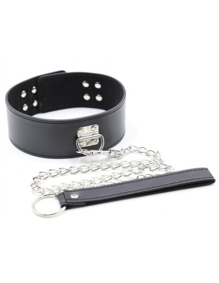 Collier et Laisse Pin Lock Noir