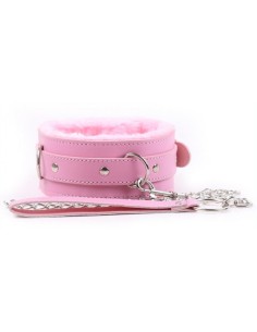 Collier et Laisse Fur Rose