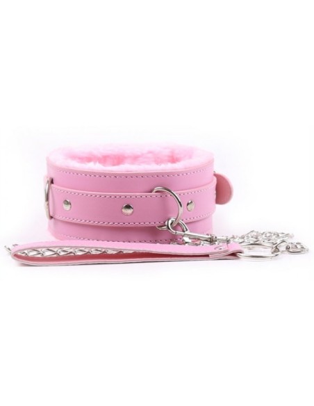 Collier et Laisse Fur Rose