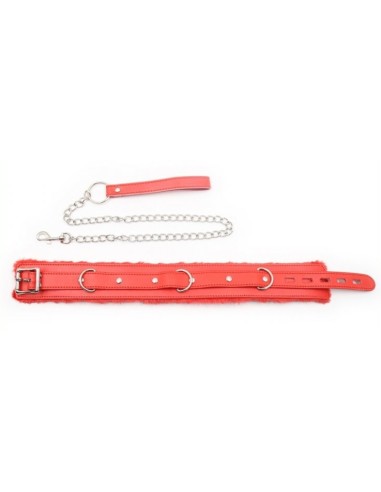 Collier et laisse Fur Sweet Rouge