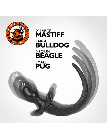 Plug Queue Puppy Tail Bulldog 11.5 x 6 cm Blanc