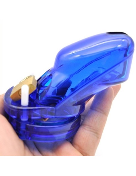 Cage de chasteté Locky 8 x 3.3cm Bleu