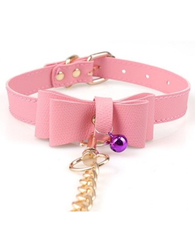 Collier Laisse Bow Rose
