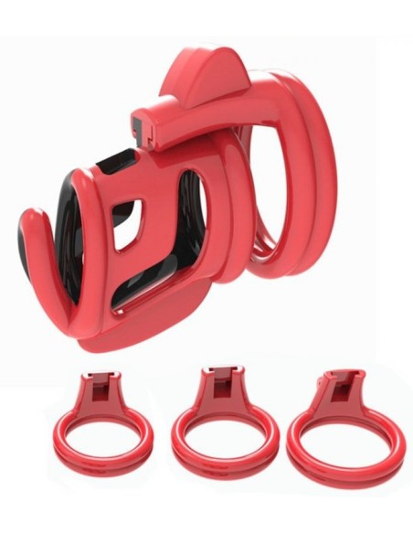 Cage de chasteté Cock Cuff 7.5 x 3 cm Rouge-Noir Cage de chasteté Cock Cuff 7.5 x 3 cm Rouge-Noir