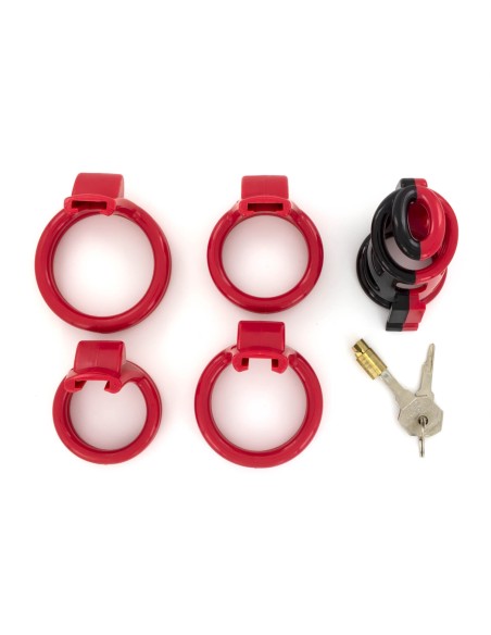 Cage de chasteté Cock Cuff 7.5 x 3 cm Rouge-Noir Cage de chasteté Cock Cuff 7.5 x 3 cm Rouge-Noir