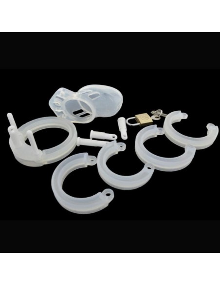Cage de chasteté Silicone Bran 9 x 3cm Blanche