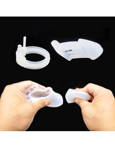 Cage de chasteté Silicone Bran 9 x 3cm Blanche