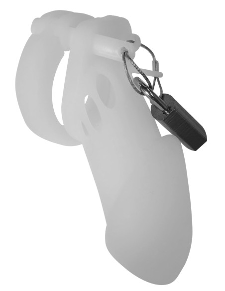 Cage de chasteté Silicone Bran 9 x 3cm Blanche