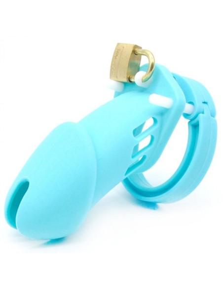 Cage de chasteté Silicone Bran 9 x 3cm Bleue Cage de chasteté Silicone Bran 9 x 3cm Bleue